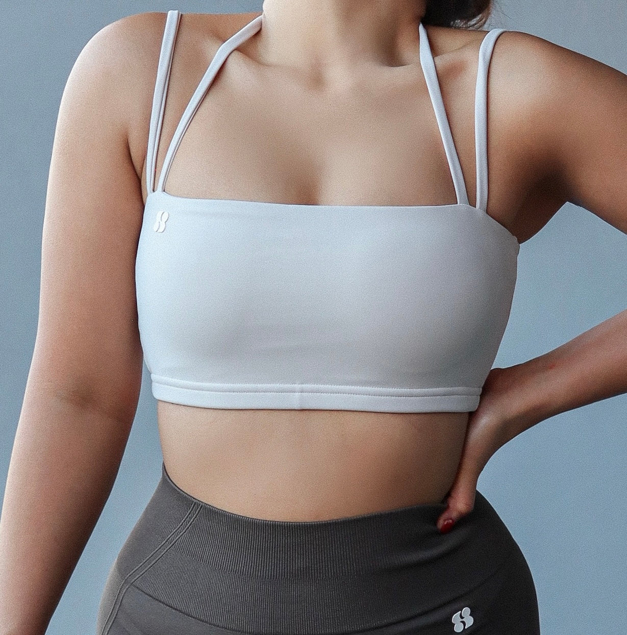 CoreFit ™ Multi Strap Bandeau Bra in Ivory White