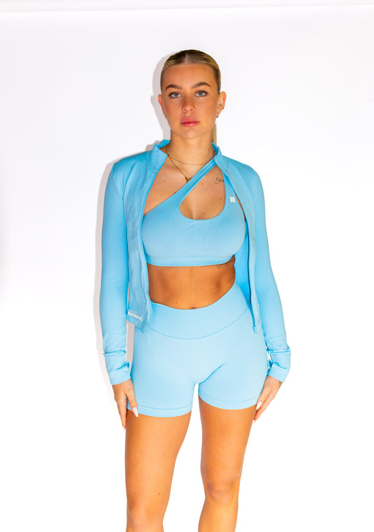 SeamlessSculpt ™ Zip Jacket in Powder Blue